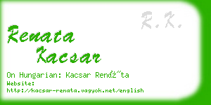 renata kacsar business card